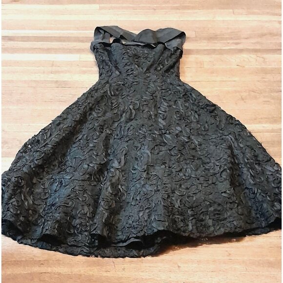 Unknown Dresses & Skirts - Womens  XS/XXS Whimsigoth Black Lace Boned  Fit & Flare Bow Detail Midi Dress